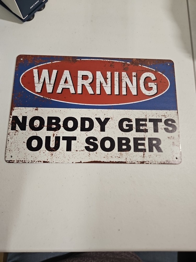 Warning, Nobody Get Outs Spber, Rustic Looking 8x12 Metal Sign