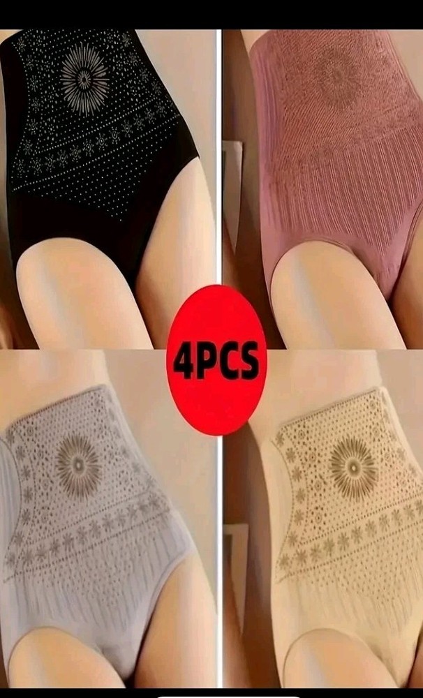 4pcs Medium High Waist Postpartum Shapewear Panties for Belly Control