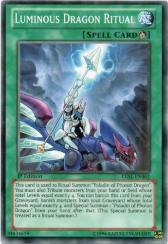 Luminous Dragon Ritual 1st Ed Common LVAL-EN062 Lightly Played