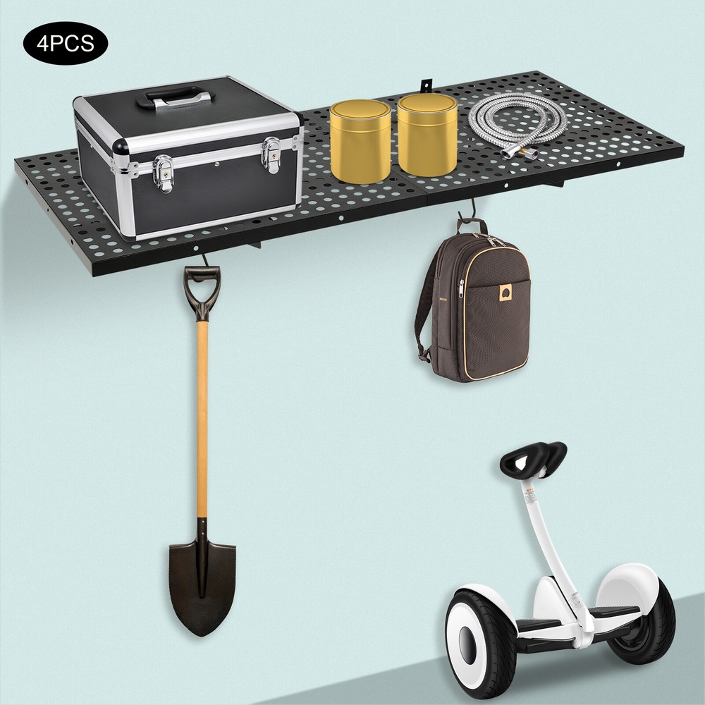 4pc Garage Floating Shelves - 4x1.7ft Wall Mounted Storage Holds 560lbs