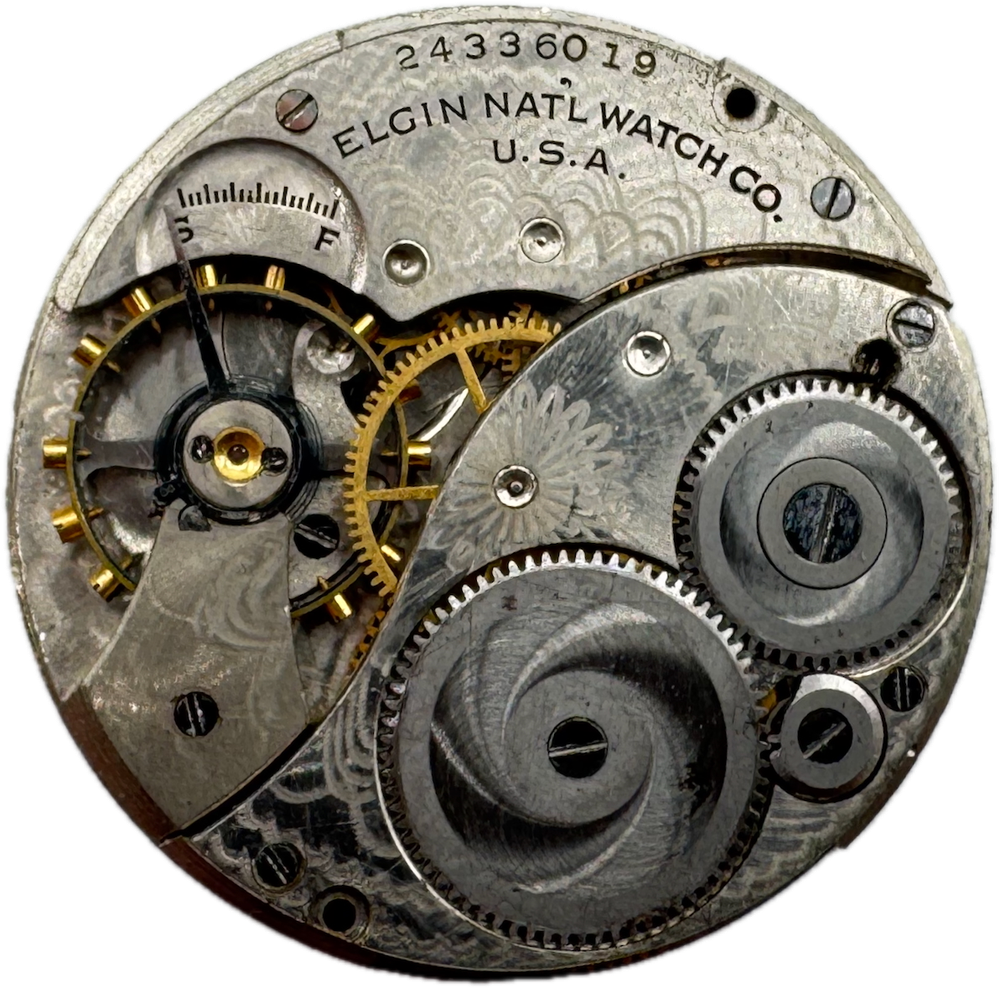 Antique 12s 1922 Elgin 7 Jewel Mechanical Hunter Pocket Watch Movement 301 USA