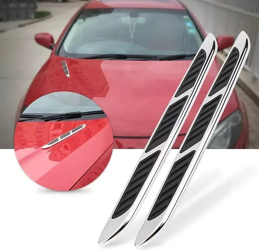Air Flow Duct ABS Chrome Stickers Set of 2 Car Styling Decorative Side Vents