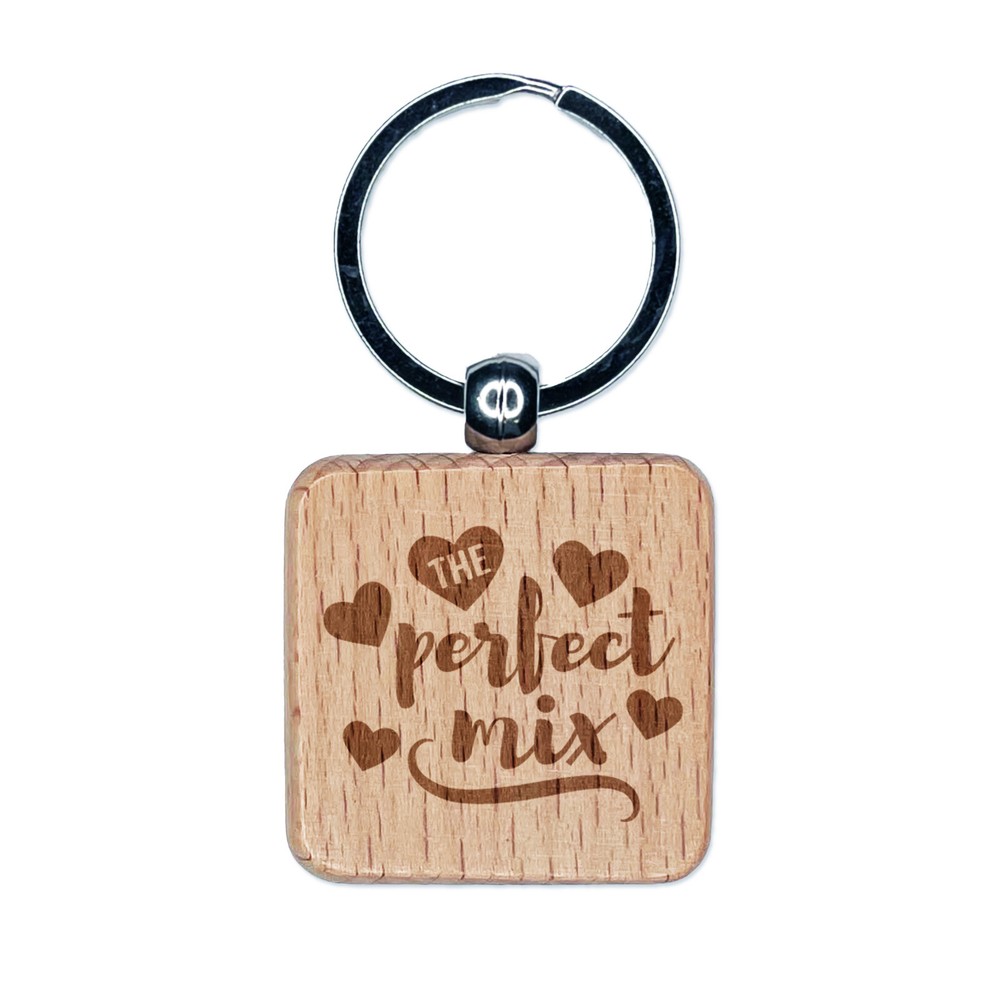Personalized Love Anniversary Valentine's Engraved Wood Keychain