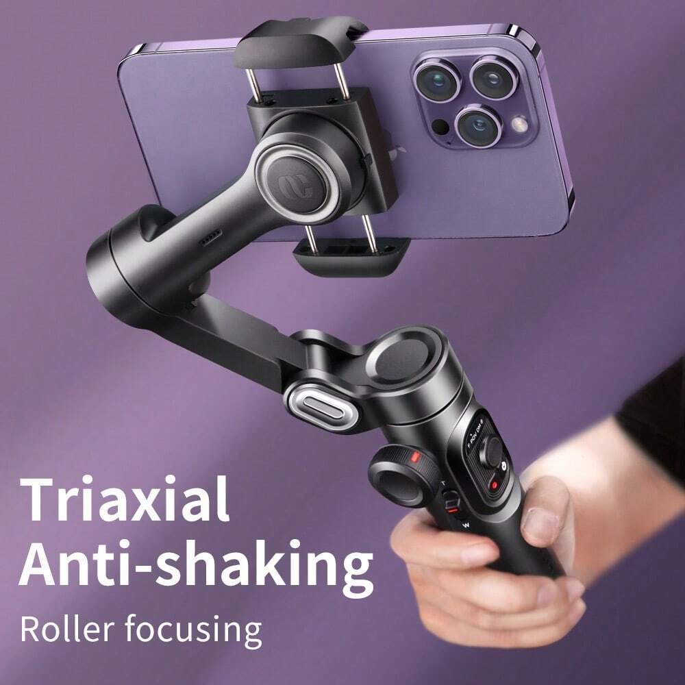 3-Axis Gimbal Stabilizer For Smartphone With RGB Fill Light Professional Handhel