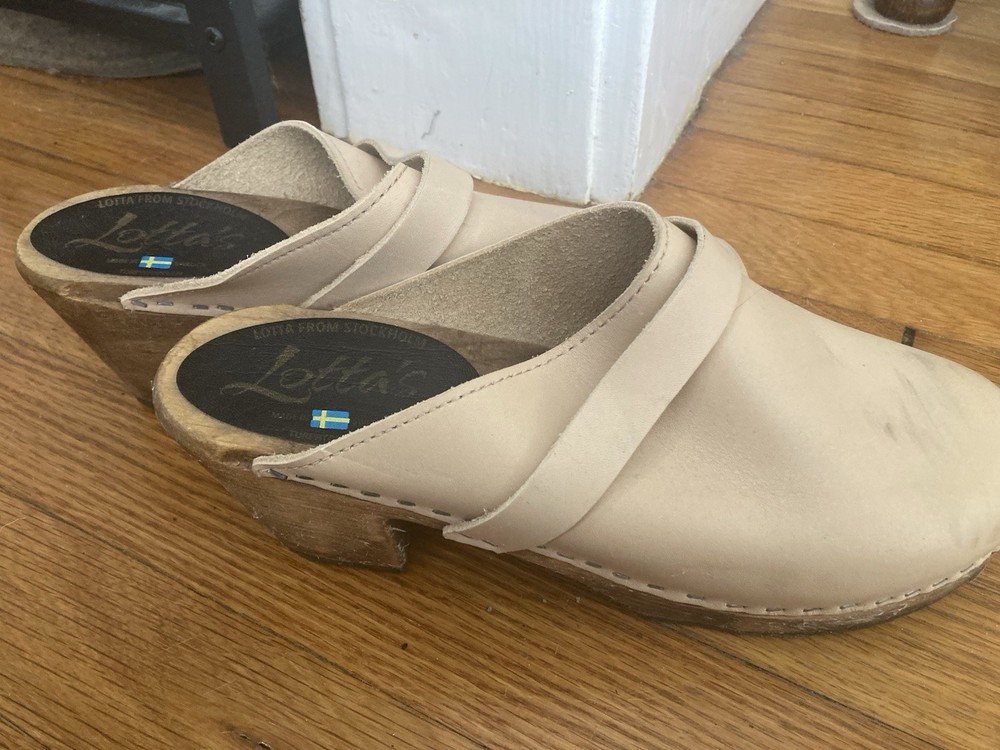Lotta From Stockholm Swedish Classic Clogs - Nude Oiled Nubuck Leather Sz 40 /9