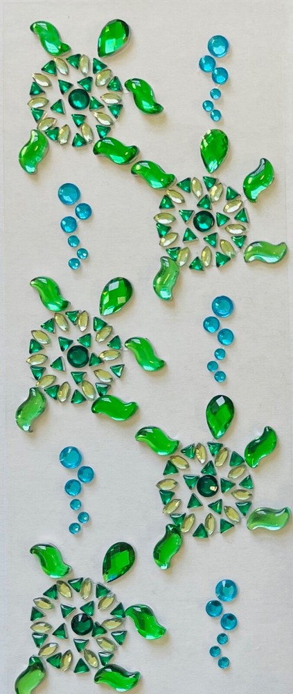 Rhinestone Turtles Stickers  Self Adhesive Embellishments Crafts Bubbles SeaLife