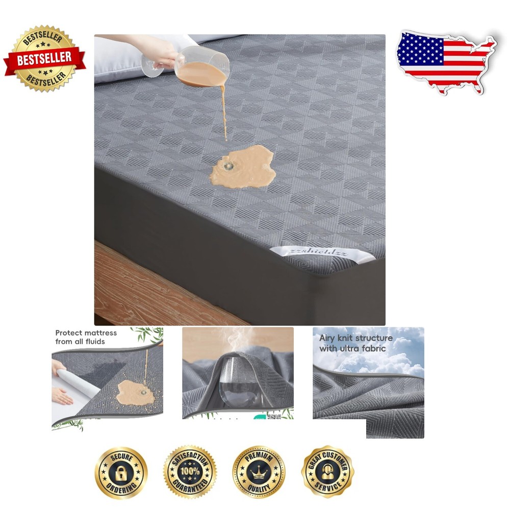 Fitted Full Size Mattress Protector with Deep Pockets – Machine Washable & Soft