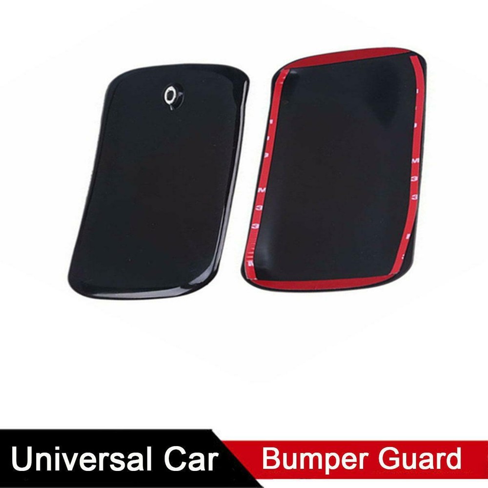 2X Black Front Rear Bumper Rubber Pad Protector Corner Cover Guard Anti-scratch