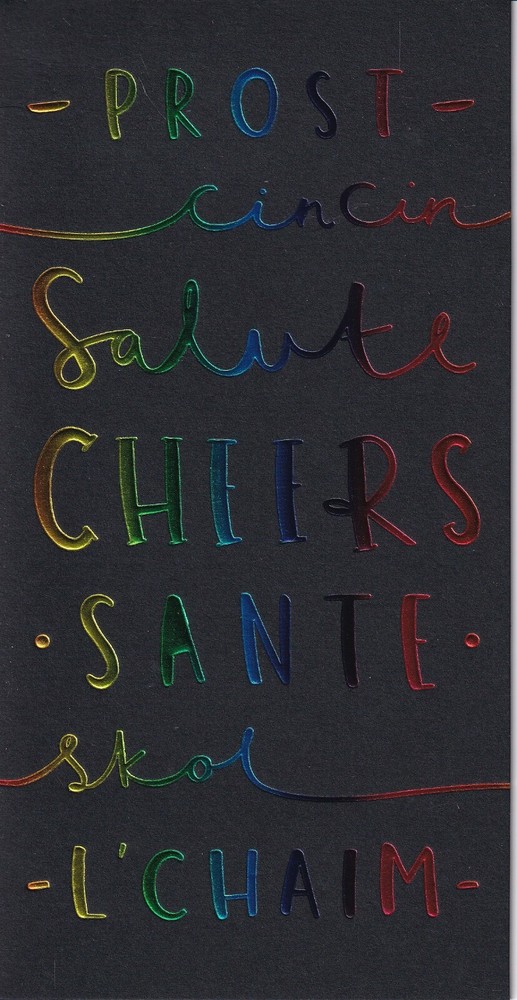 PAPYRUS NEW YEARS CARD NIP MSRP $5.95 PROST CARD (I4)-image