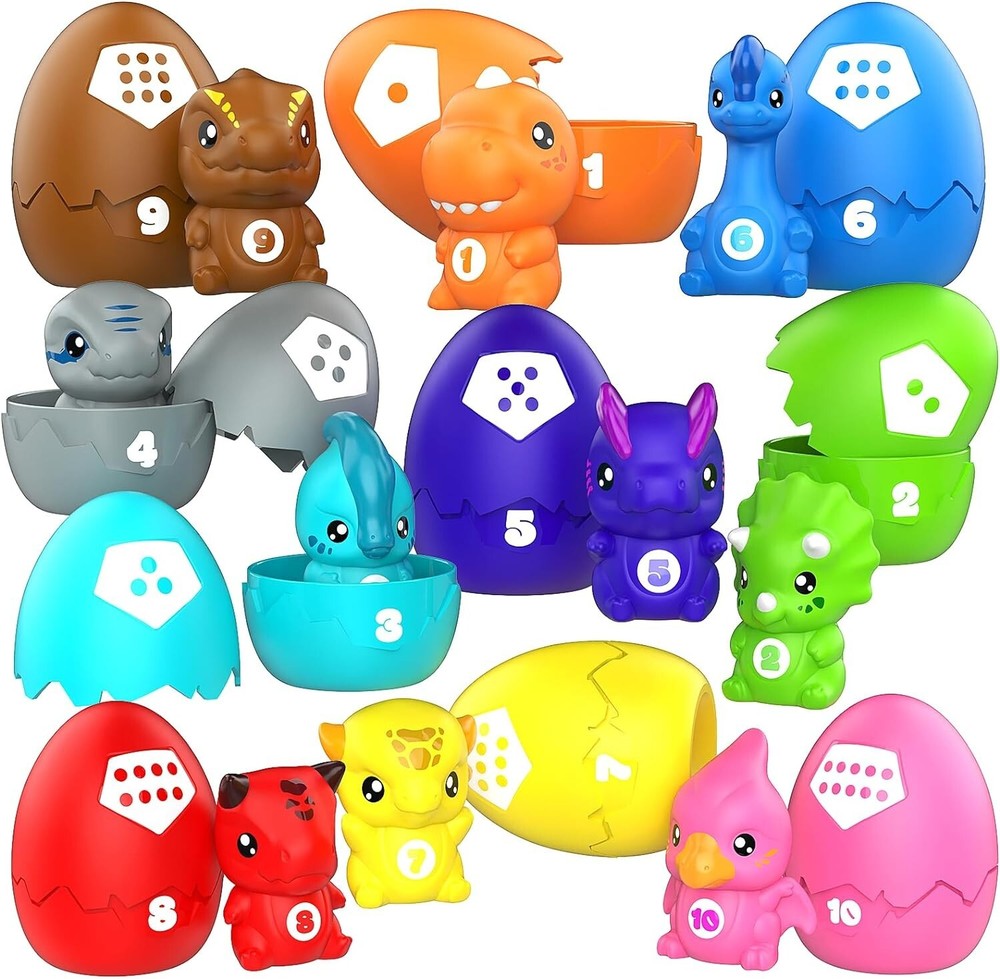 Learning Toys for 1,2,3 Year Old Toddlers, 20Pcs Dinosaurs Eggs Montessori
