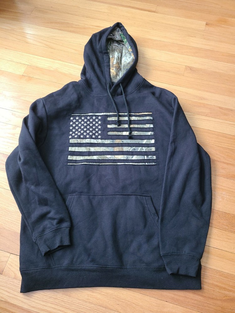 Buck Wear Camo U.S. Stars and Stripes Pullover Hoodie Buck Wear Large