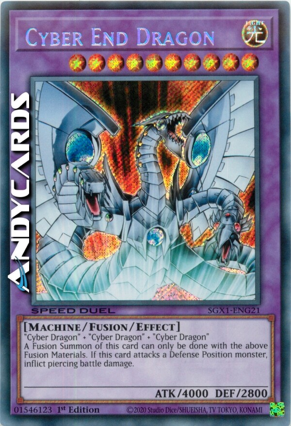 CYBER END DRAGON SPEED DUEL Secret Rare SGX1 ENG21 1st Edition Yugioh Card by ANDYCARDS-image