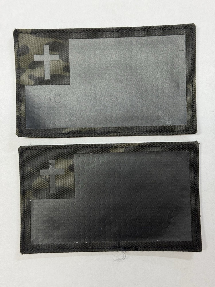 Multicam Black H&L Christian Flag Laser Cut Patch 5x3 Panel 2 Pack