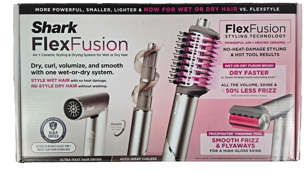 Shark FlexFusion Hair Dryer and Ceramic Styler Brush HD641