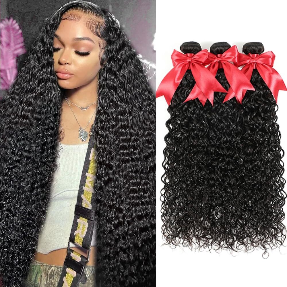 12A Water Wave Human Hair Bundles 22 24 26 Inch Brazilian Wet