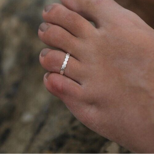 New Year GIFT FOR WOMENS Solid Metal Adjustable Toe Ring 925 Silver
