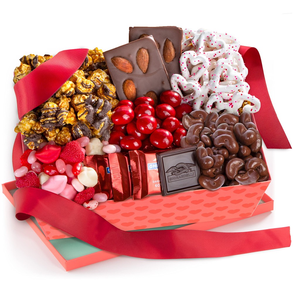 Valentines Chocolate, Sweets and Treats Gift Basket