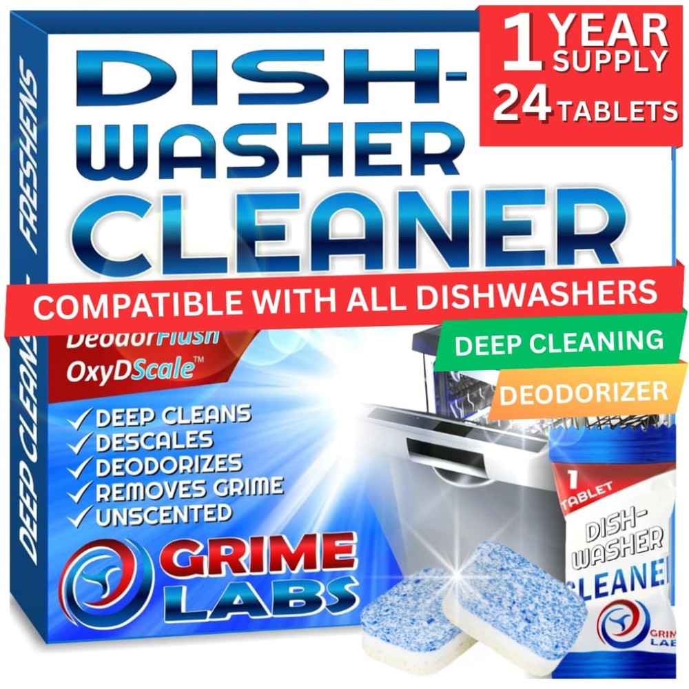 Dishwasher Cleaner Deodorizer Descaler Tablets 24 pack Heavy Duty Deep Clea