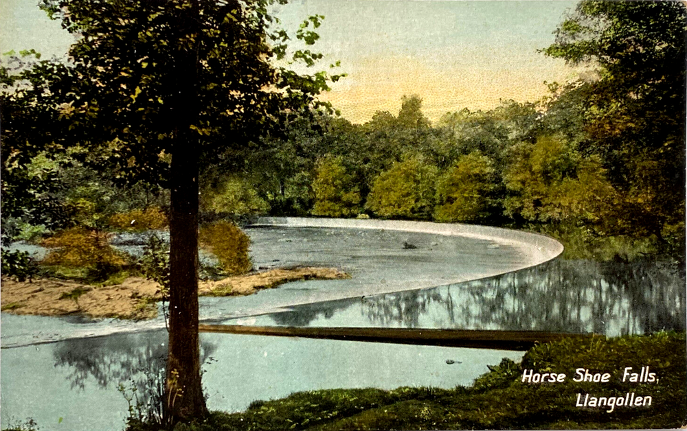 Postcard Horse Shoe Falls River Dee Llangollen Denbighshire Wales Valentine's