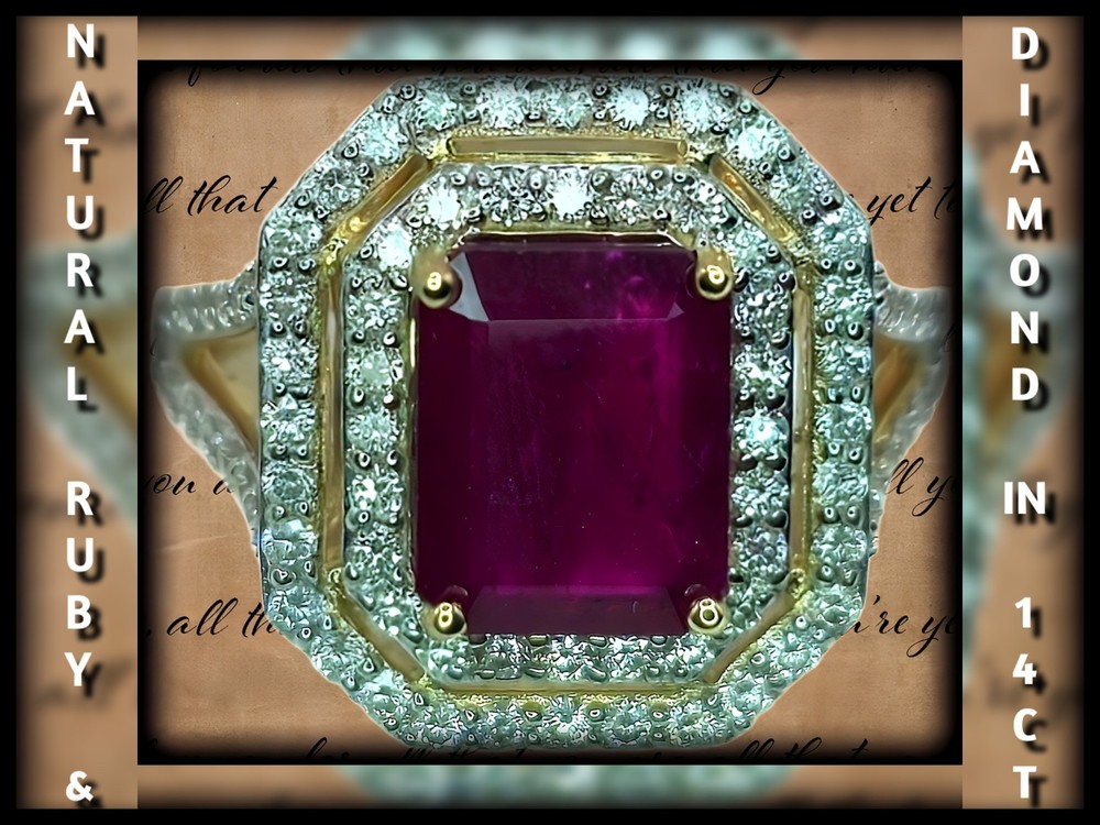 Natural Ruby & Diamond Ring In 14ct Yellow Gold + Independent Valuation