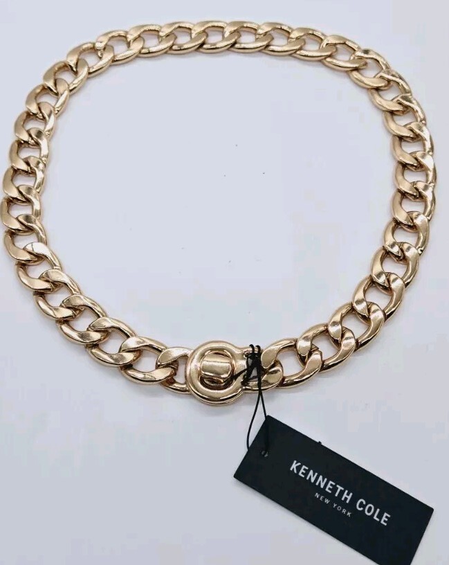 Kenneth Cole Rose Gold Turnlock Necklace 17 Inches  