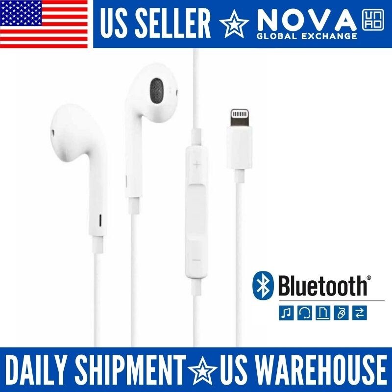Earphones Headphones for iPhone Pro/14/13/12/11/X Bluetooth Wired Earbuds