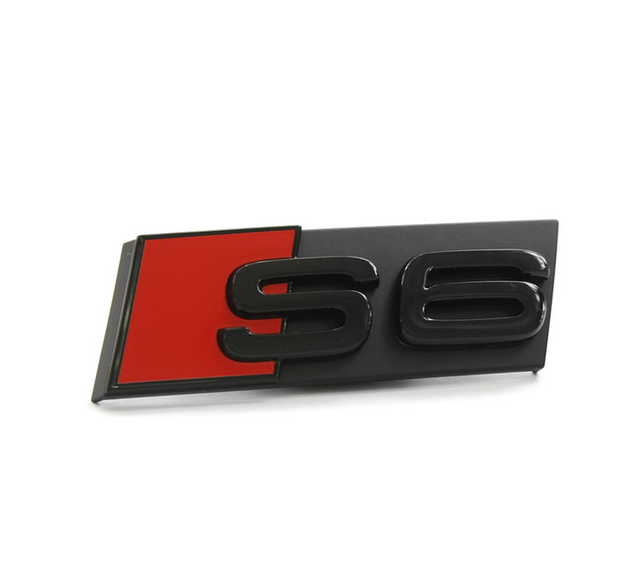 Audi S6 Gloss Black Front Hood Grille Badge Logo Emblem Decal for S6 A6
