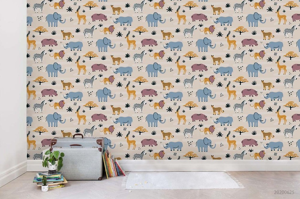 3D Africa Animal Pattern Wall Murals Wallpaper Murals Wall Sticker