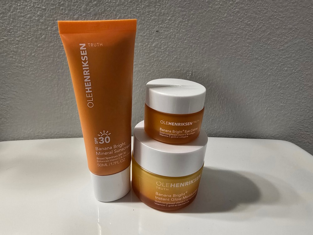 Ole Henriksen Banana Bright Trio Sunscreen Instant Glow Moisturizer Eye Cream