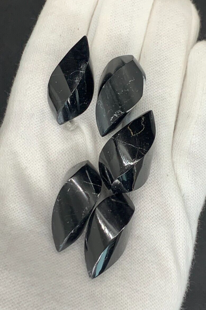 Black Tourmaline Mini Flames Set of 5 Grounding Protection Crystals