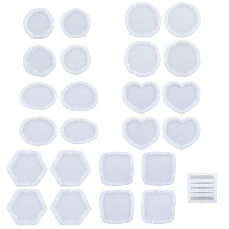 Geometric Silicone Resin Molds with Stand for DIY Crafting