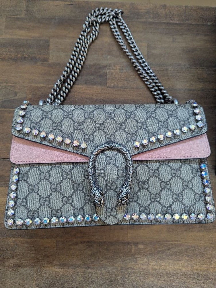 GUCCI Dionysus pink crystal handbag