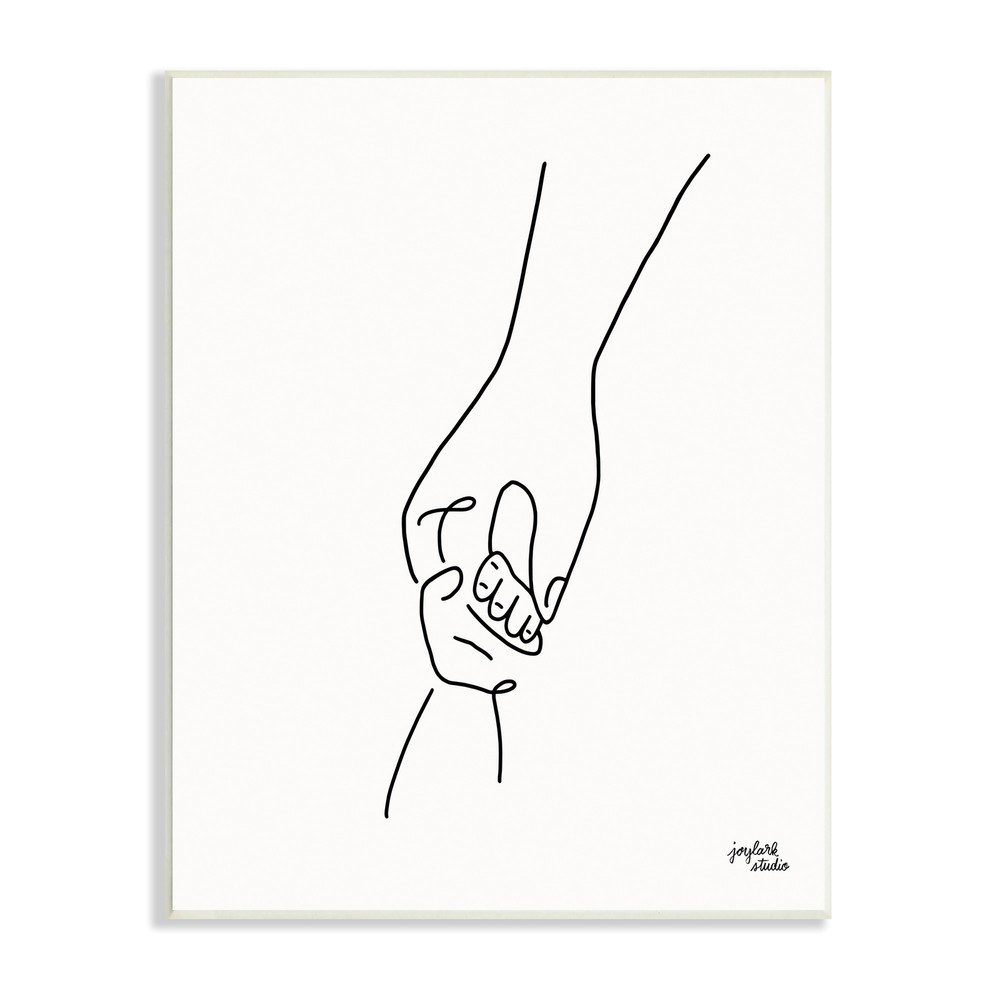 Stupell Parent & Child Holding Hands Family Line Doodle Wood