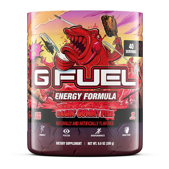 GFUEL Gummy Fish Energy Formula 280g Tub for Focus and Performance