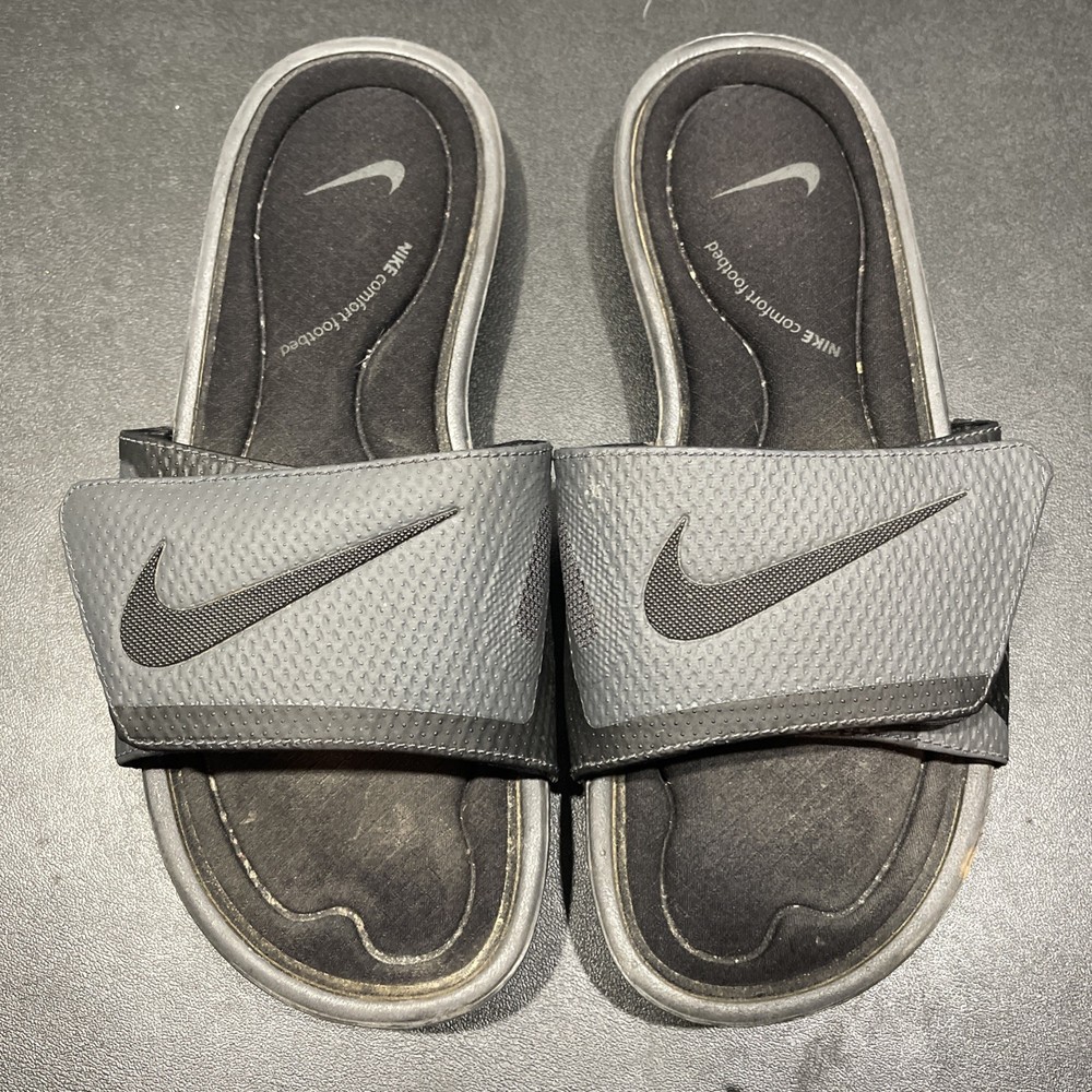 Nike Benassi Solarsoft Mens Size 8 Slides Sandals Black Anthracite 705513-090