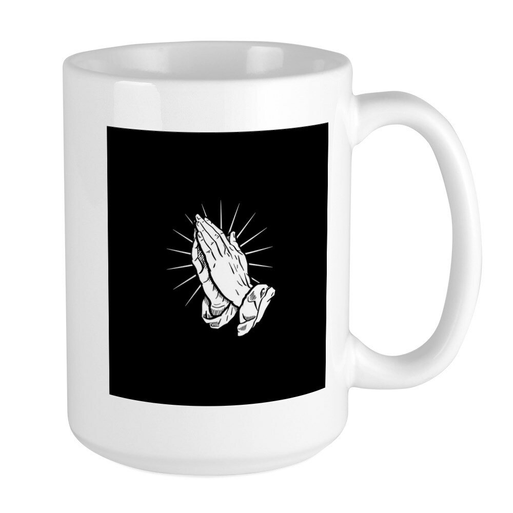 CafePress Prayer Hands Coffee Mug, Large 15 oz. White Coffee Cup (682149686)
