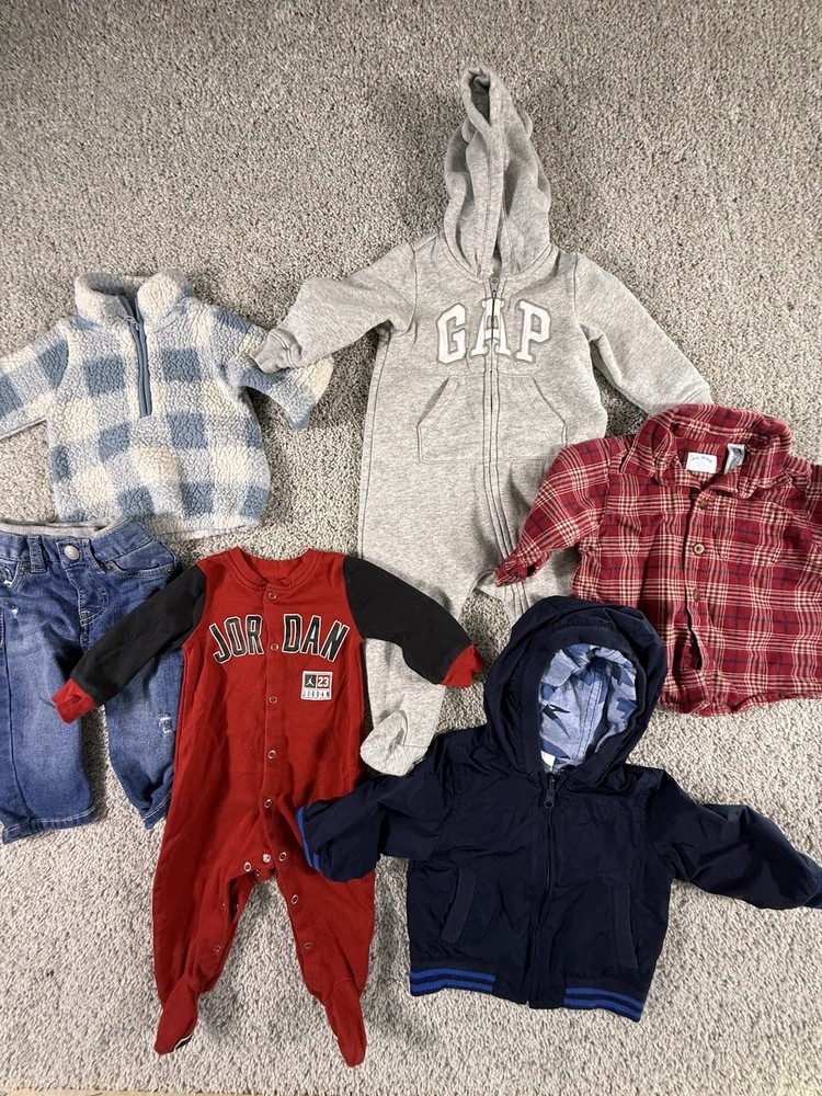 Boy’s Size 6 Months Clothing Pack 2 One Piece 2 Shirts 1 Jacket 1 Jeans