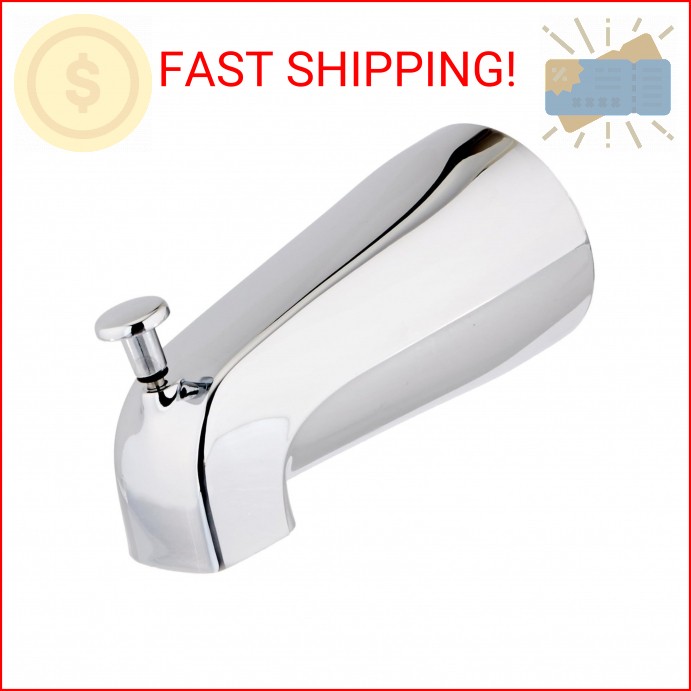 EZ-FLO 5 Inch Chrome Zinc Tub Diverter Spout with 1/2 Inch IPS Connection 15083