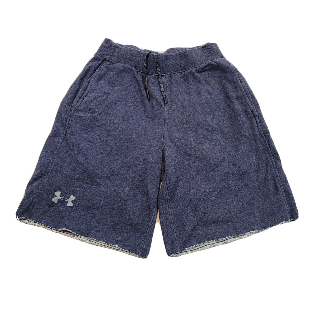Under Armour Athletic Shorts Mens Size Small Loose Fit Cotton Pockets Blue EUC