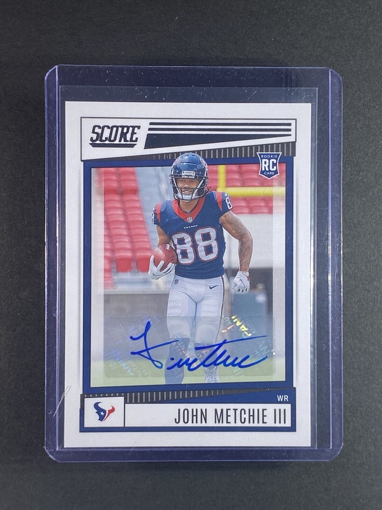 2022 Score John Metchie III Signatures Green RC Auto #387 Texans