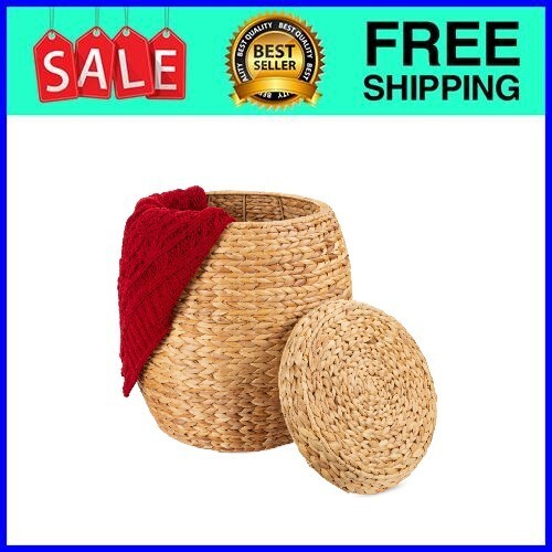 Best Choice Vintage Hyacinth Woven Multipurpose Organizer Tote Basket for Convenient Storage