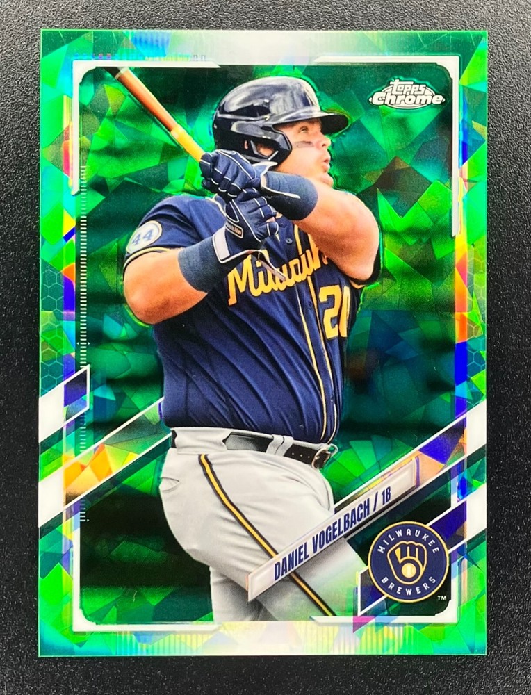 2021 Topps Chrome Sapphire Daniel Vogelbach Green Parallel /50 Brewers MLB Card