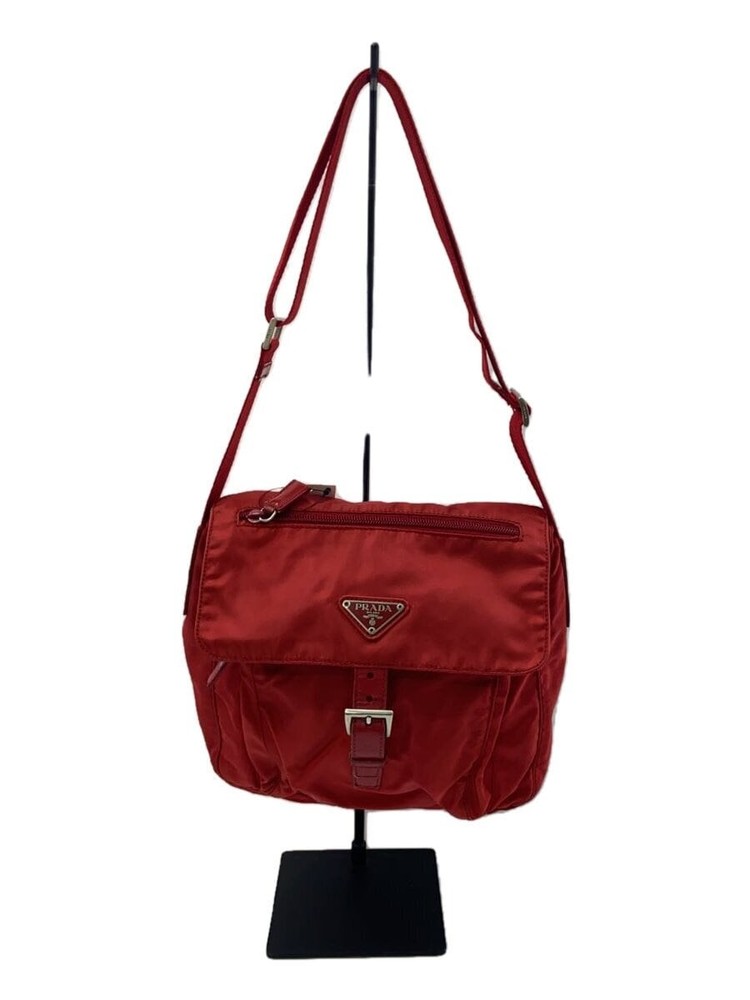 Vintage Prada Red Nylon Shoulder Bag Rare Limited Edition