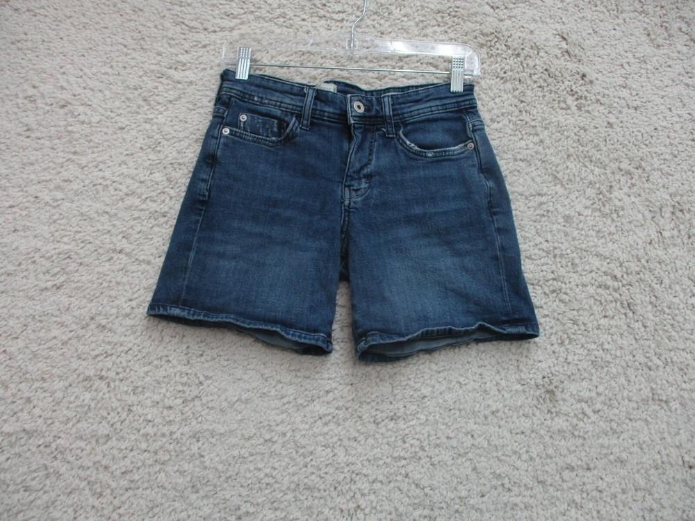 Pilcro And The Letterpress Shorts 25 Womens Blue Denim Slim Boyfriend Pockets K5