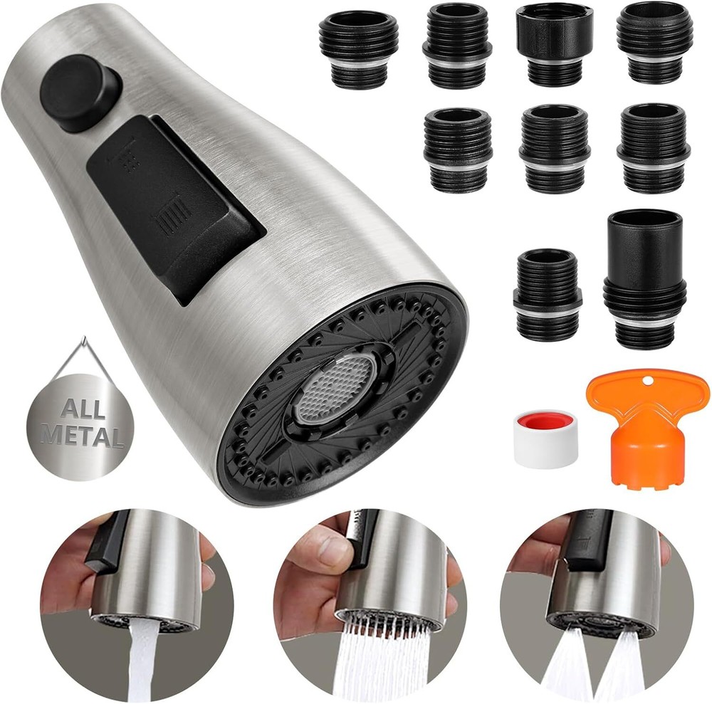Rust-Proof Kitchen Faucet Head Replacement for All Pull Down Sink Faucets Meta