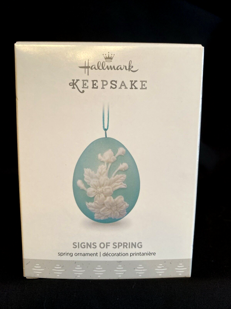 2017 Hallmark Signs of Spring Porcelain Easter Egg Ornament New