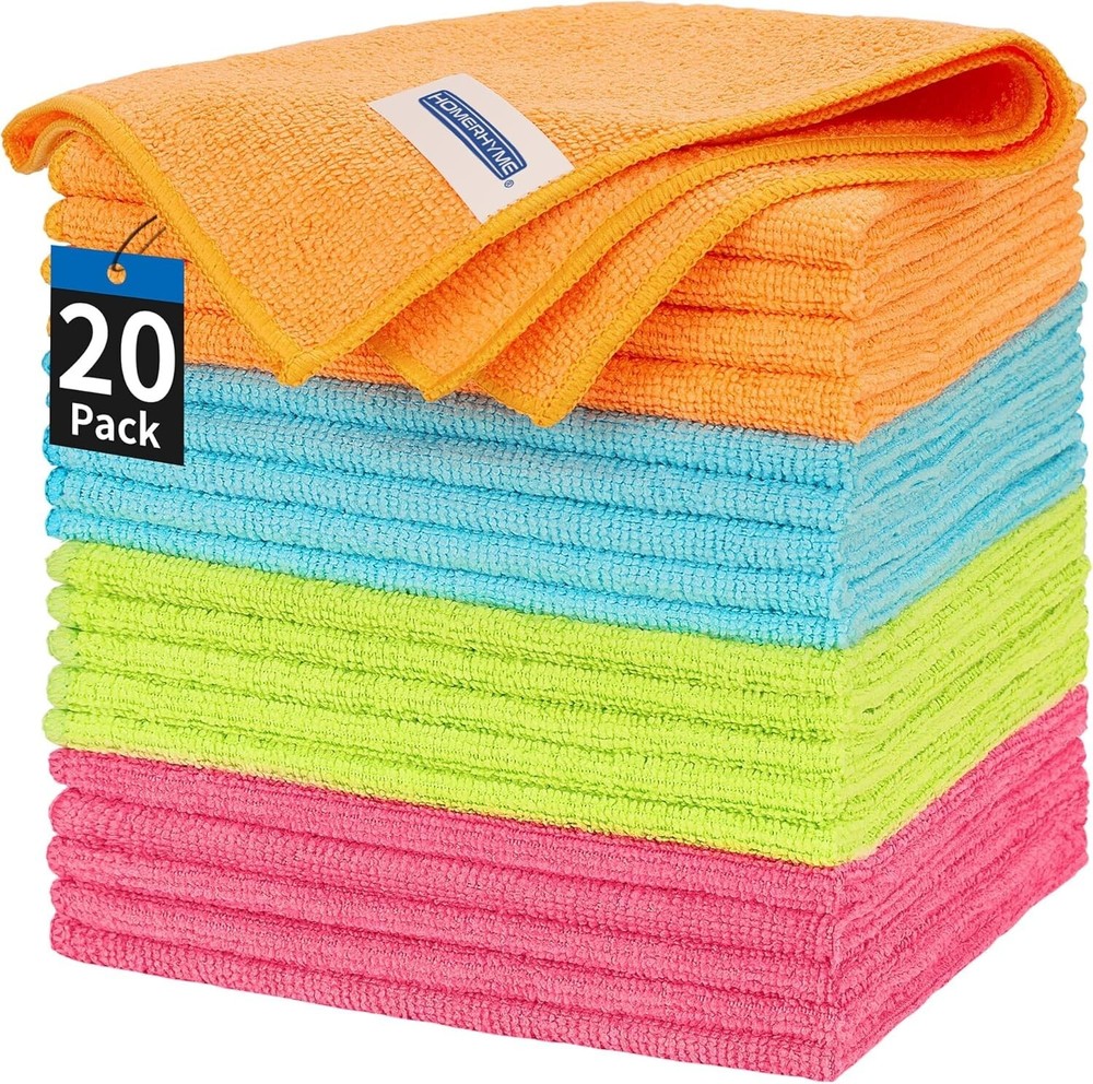 Microfibra cleaning cloths 20-pack lint-free towels for dusting