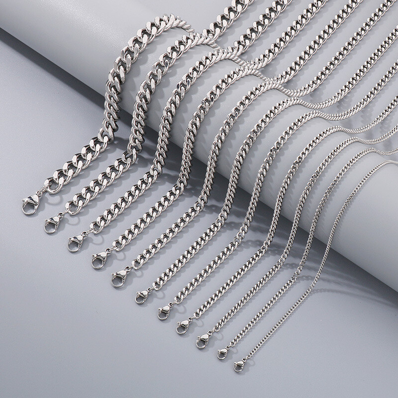 Hip Hop stainless steel chain necklace inch titanium steel clavicle chain