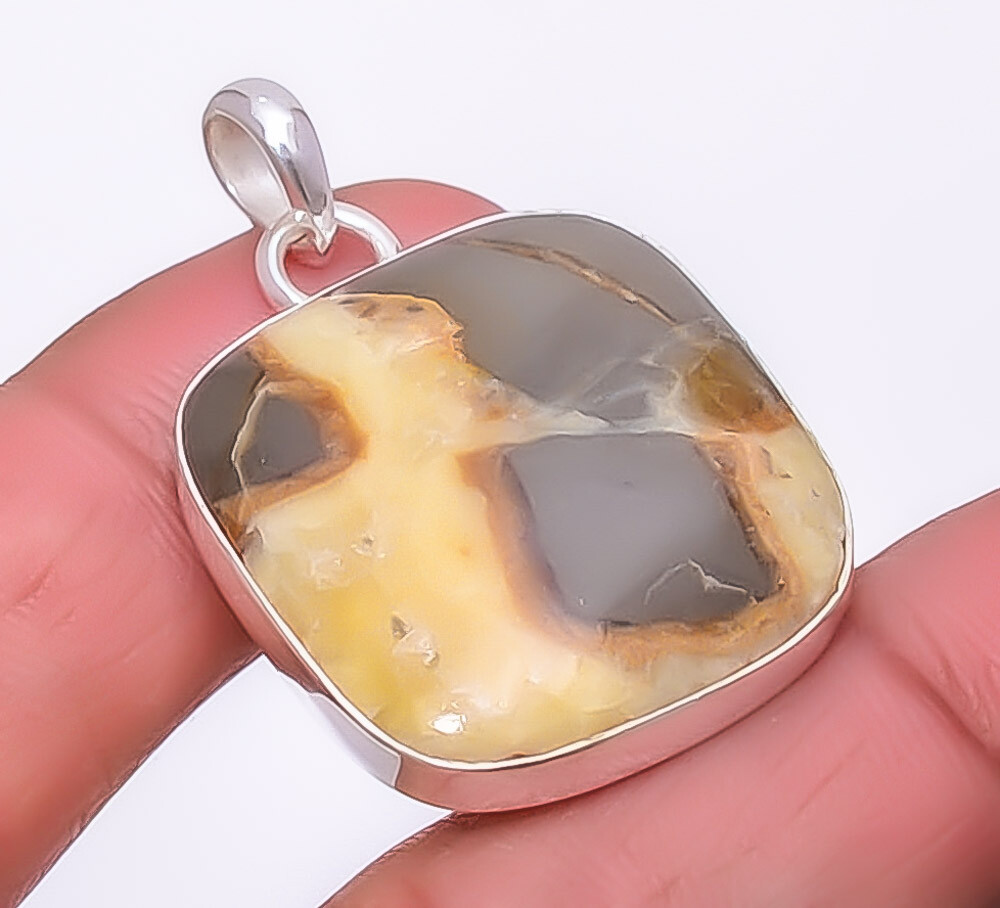Septarian Stone - Utah Gemstone 925 Sterling Silver Pendant 1.56