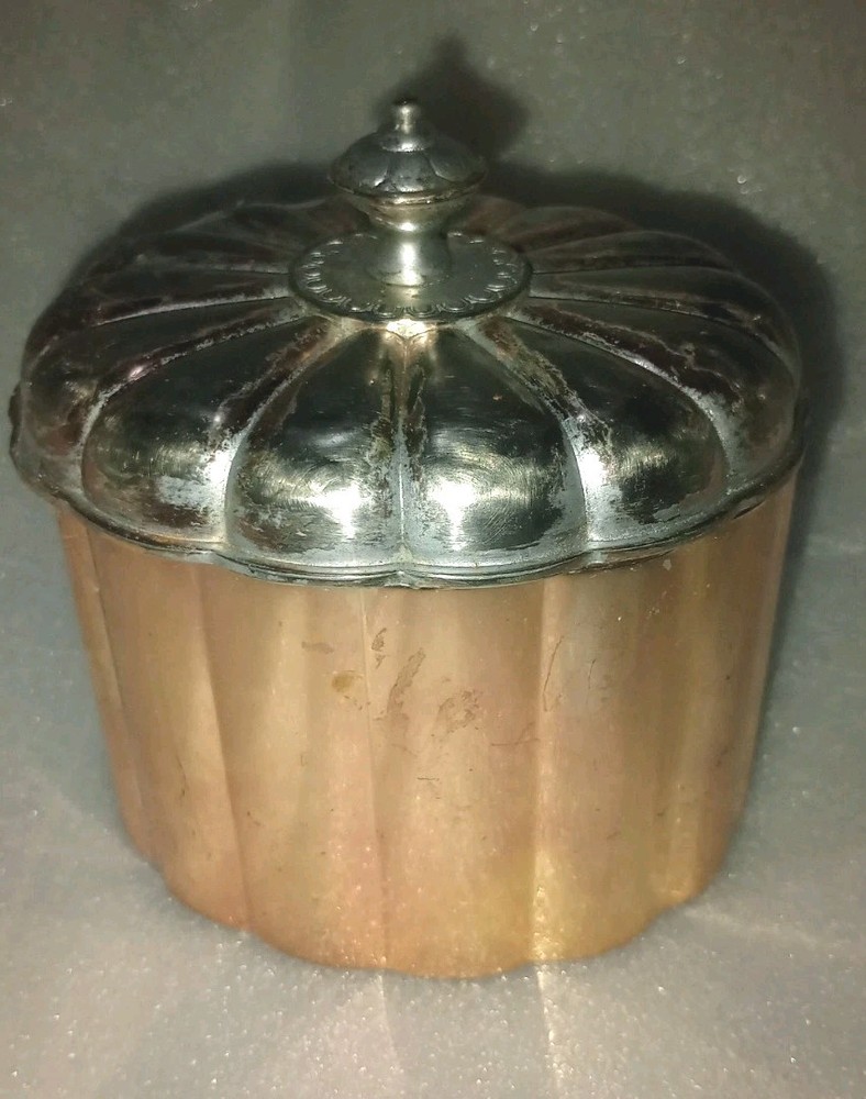 Vintage Silverplate Jewelry Trinket Box with Floral Design